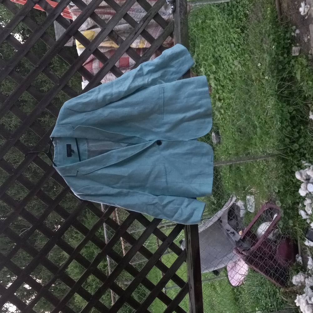 Womens Talbot petite 16P light blue blazer coat